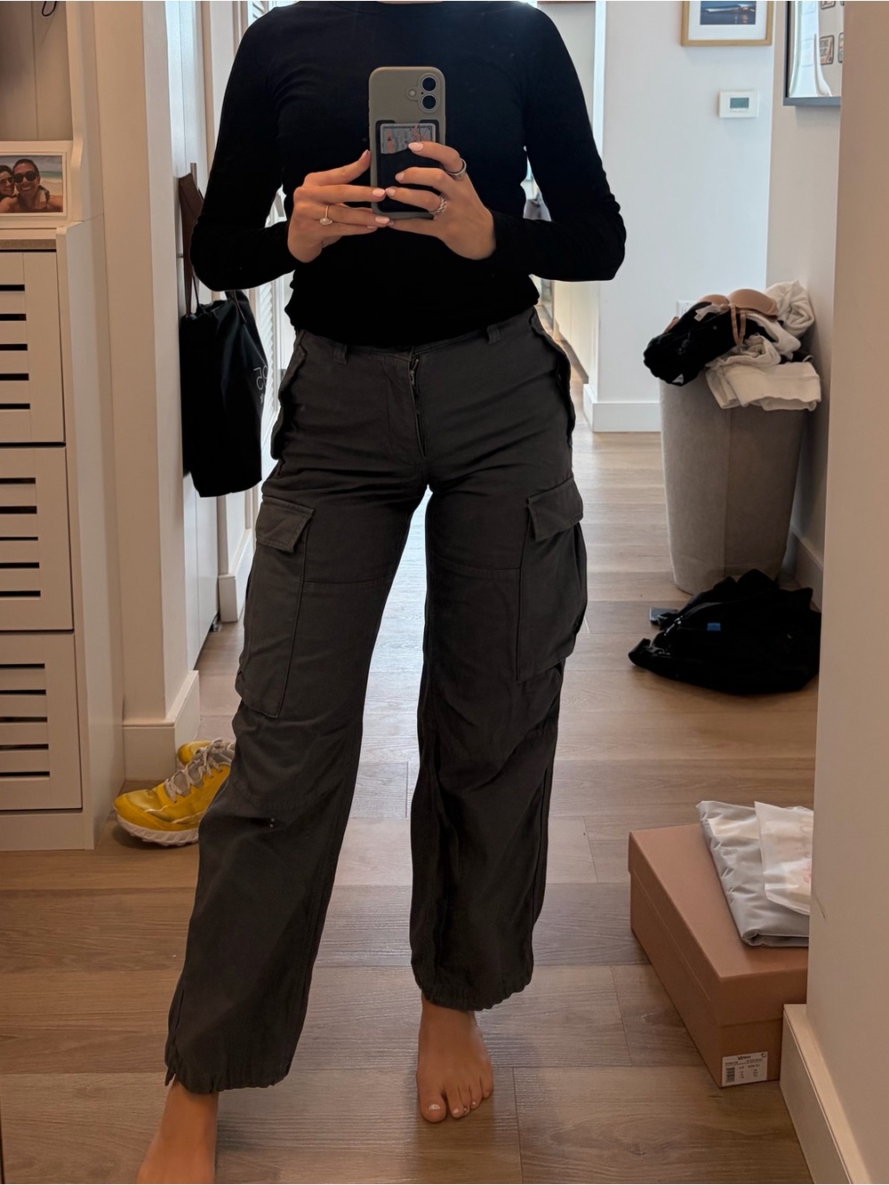 Aritzia Dark Gray Cargo Ankle Pants
